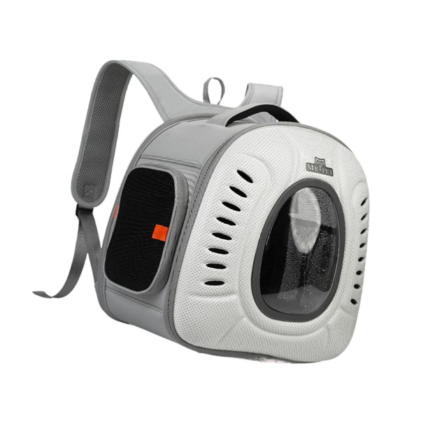 Mochila transportadora para gatos, correa ajustable para perros y gatos, ideal para senderismo, acampada al aire libre y gatitos. blanco