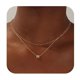 thumbnail image 1 of Collar Yoosteel con inicial en capas, letra M, chapado en oro de 14 quilates, 1 of 7