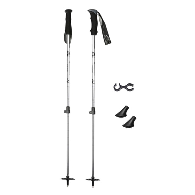 S SERENABLE Skiing Poles External Lock System Adjustable for Resort Outdoor Snowboarding silver