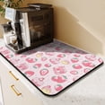 thumbnail image 2 of Red Berry Kawaii Coffee Bar Mat - 4-Layer Absorbent Mat with Rubber Base, Cute Strawberry Design, Perfect for Home & Office, 2 of 5