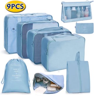BGTYAED 7-Piece Travel Packing Cubes Set - Clear Compression Organizers For Suitcases