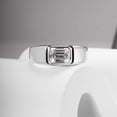 thumbnail image 3 of 2ct D Color Emerald Cut Moissanite Engagement Ring For Men 925 Sterling Silver 18K Gold Plated Wedding Band Man Ring, 3 of 7
