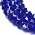 thumbnail image 3 of Transparent Electroplate Glass Beads Strands AB color Plated Faceted Bicone Dark Blue 4x4mm Hole: 0.8mm about 80~85pcs/strand 30~32cm, 3 of 4