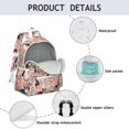 thumbnail image 4 of Pink Boston Terrier and Flower Backpack for School,Cute School Bag,Schoolbag with Adjustable Shoulder Straps & Padded Back,13.4"x11"x4.7", 4 of 6