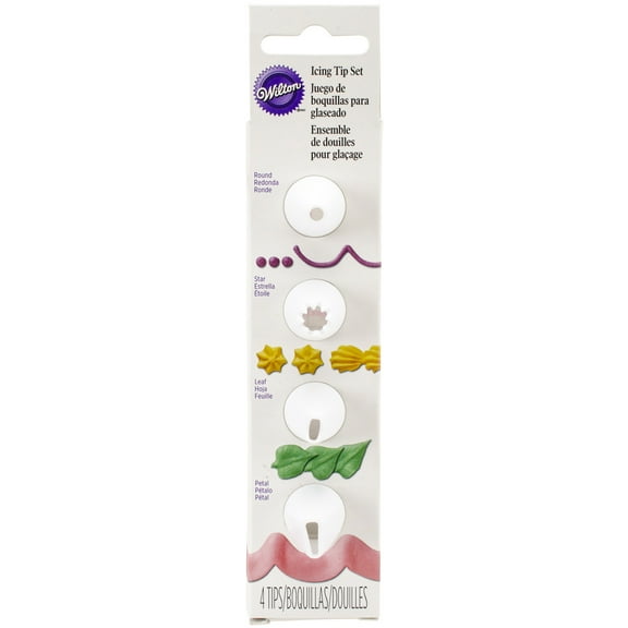 Wilton Decorating Tip Set, Nested Round, Star, Leaf & Petal 4 ct.