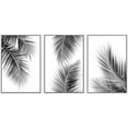 thumbnail image 3 of PixonSign Framed Wall Art Set Black and White Tropical Leaves Nature Floral Canvas Prints Mixed Media Modern Art Decorative Chic for Living Room, Bedroom, Office - 16"x24"x3 White, 3 of 5