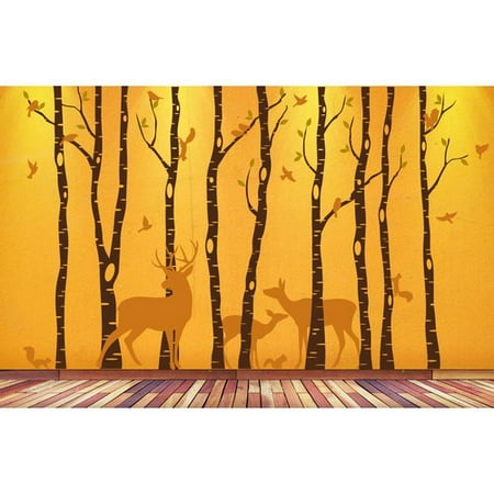 Innovative Stencils Birch Tree Animal Forest Mural Vinyl Wall Decal This On Opens A Dialog That Displays Additional Images For Product With The Option To Zoom In Or Out