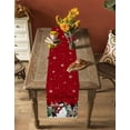 thumbnail image 4 of Red Christmas Table Runner Snowman Snowflake Xmas Tree Tablerunners 13 x 48 Inch, Table Decorations Tabletop Scarf for Summer Gathering Holiday Farmhouse Kitchen Dining Decor, 4 of 6