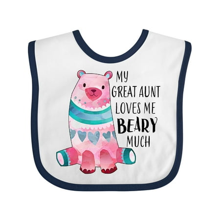 

Inktastic My Great Aunt Loves Me Beary Much with Cute Bear Gift Baby Boy or Baby Girl Bib