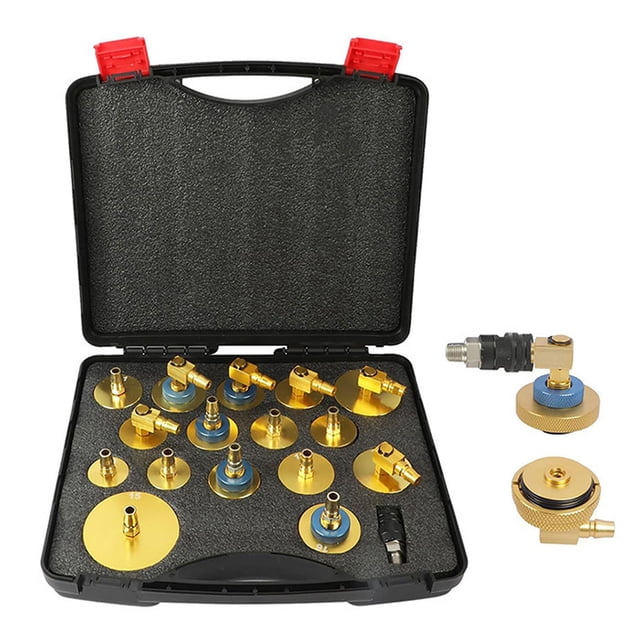 relayinert Pneumatic Brake Fluid Bleeder Adapter Kit Made Aluminum Alloy Gold-plated Finish Rust-proof Storage Case Included