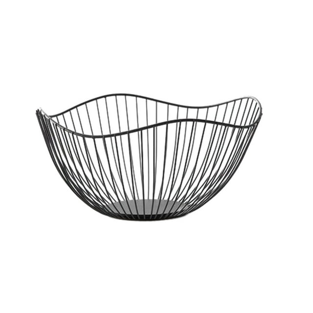 serony Wide Application Metal Fruit Basket Modern Style Multifunctional Sturdy And Durable Exquisite black Straight large 1Set