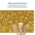 thumbnail image 6 of Disketp Gaming Mouse Pad Gold Glitter Pattern Large Mouse Mat Long Extended Desk Pad Non-Slip Rubber Mice Pads Stitched Edges Thin Pad (11.8x31.5 Inch), 6 of 9