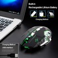 thumbnail image 3 of Rechargeable X8 Wireless Game Mouse Silent LED Backlit USB 1800DPI Optical Ergonomic Gaming Mouse, 3 of 4