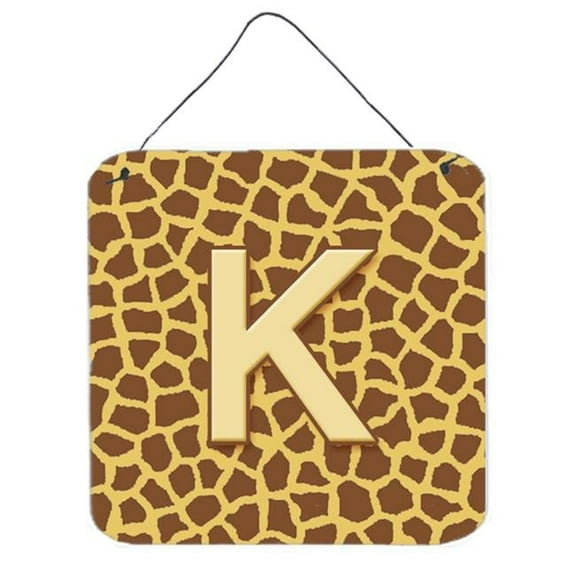 Letter K Initial Monogram - Giraffe Wall or Door Hanging Prints