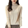 thumbnail image 2 of Sentmoon Blouses pour Femmes Chic Décontracté Surdimensionné Col Rond Manches Longues Hauts en Tricot pour Femmes Chandails en Tricot Amples pour Femmes Automne et Hiver pour Chandail Confortable Surdimensionné Beige G, 2 of 4