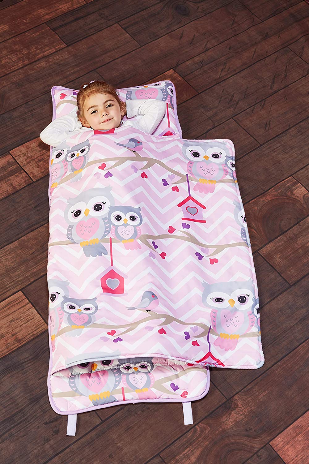 Everyday Kids Nap Mat with Removable Pillow Sweet Owls