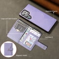 thumbnail image 6 of Detachable Magnetic Phone Cases Compatible with Samsung Galaxy S23, Case with Card Holder, Support Magnetic Wireless Charger, Classic PU Leather Kickstand Wallet Phone Cover, Purple, 6 of 7