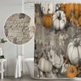 thumbnail image 5 of White Orange Pumpkins Fall Shower Curtain, Waterproof Shower Curtains for Bathroom, Thanksgiving Botanical Washable Fabric Bathtub Curtain Set Bath Decor with 12 Hooks Long 72"x84", 5 of 8