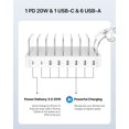 thumbnail image 4 of Estación de carga SOOPII USB-C de 8 puertos con 1 PD de carga rápida de 20 W, 4 of 9