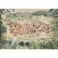 thumbnail image 2 of Igo Pötsch 24x18 Black Ornate Framed Double Matted Museum Art Print Titled: City View, 2 of 5