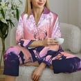 thumbnail image 6 of Pajama Sets for Women 2 Pcs, Red Tree Moon Elk Button Down Long Sleeve Sleepwear Lounge PJ Sets, 6 of 6