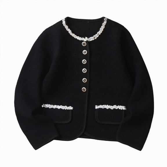 Kogui Girls Fall Sweaters Girls Long Cardigan Sweater Lightweight Open Front Long Sleeve Cardigan Kids Knitted Sweaters Size 11-12 (Black,11-12 Years)