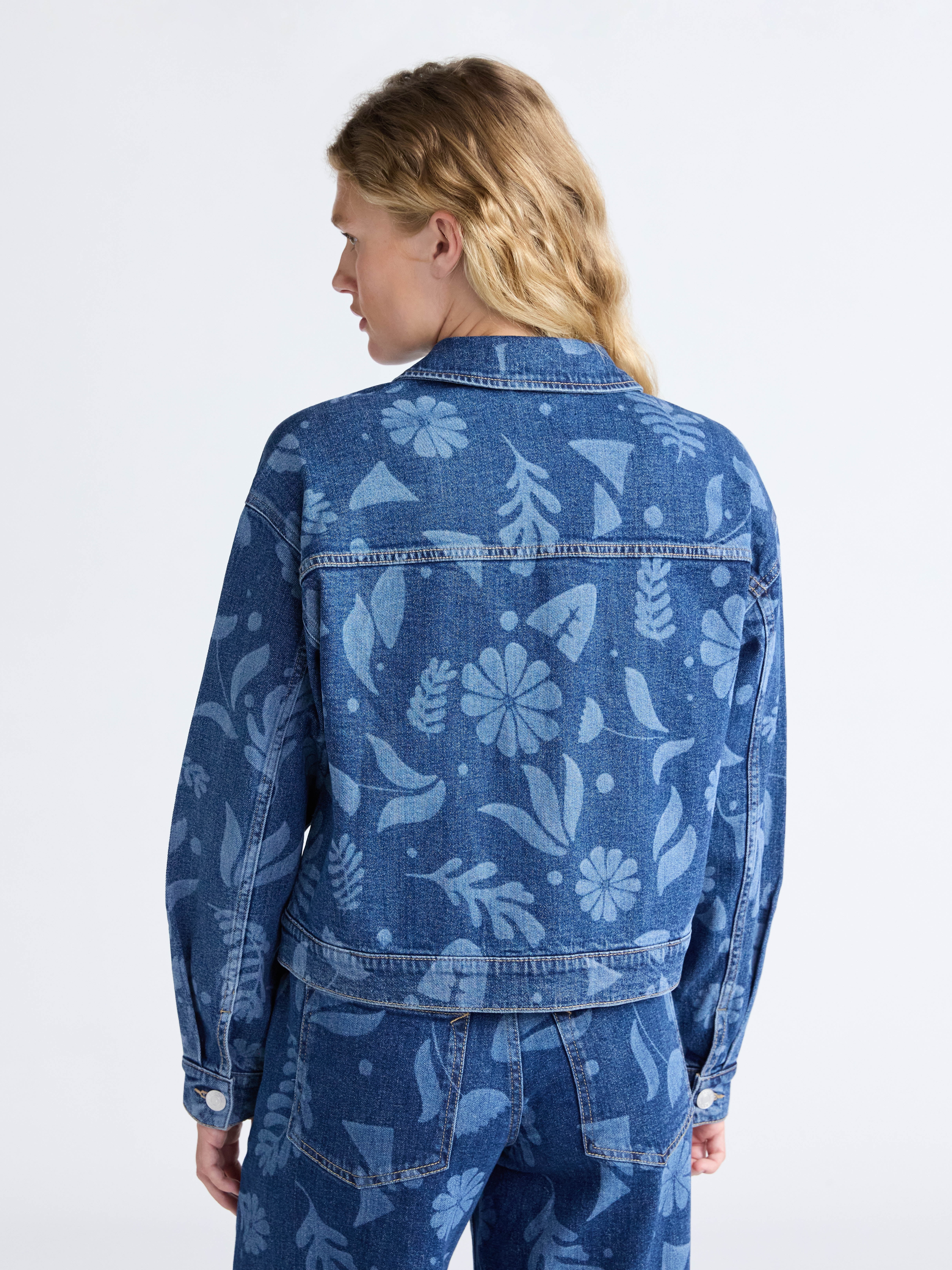 ジャケット・アウター DENIM LIKE PRINT SHIRT 80s Kenzo Jeans Japanese Asian Print Denim Jacket With