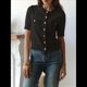 thumbnail image 5 of Cárdigan de Otoño para Mujer, y Elegante, con Doble Bolsillo y Botones Metálicos, de Punto y Cuello Redondo. Negro L, 5 of 6