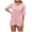 Pink, variant on Women Fashion Casual Solid Color T-Shirt Tshirts Tee Half Sleeve Square Neck Casual Tops Versatile Dailywear