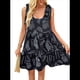 thumbnail image 2 of Vestido Corto Plisado Sin Mangas Informal de Verano para Mujer Negro M, 2 of 7