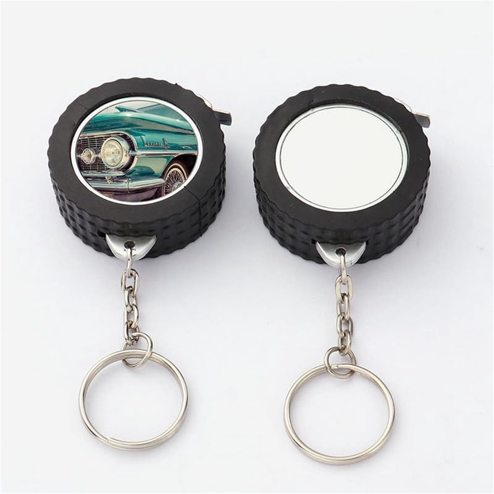 30 Pack Sublimation Blank Keyring Measuring Tape Sewing Measure 1M/39.3 Inch Long with Keychains