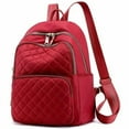 thumbnail image 1 of Shengyu Classic Rhombic Backpack Casual Solid Color Backpack Waterproof Nylon Women's Bag wine red, 1 of 1
