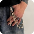 thumbnail image 2 of Wallet Pant Pearl Chains - Layered Jean Pocket Chain Keychain for Women Men - Cute Bag Purse Cross Charm, 2 of 6