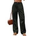 thumbnail image 6 of Women'S Baggy Jeans Pull on Stretchy Loose High Waisted Wide Leg Denim Pants Y2K 90s Army Green S, 6 of 8