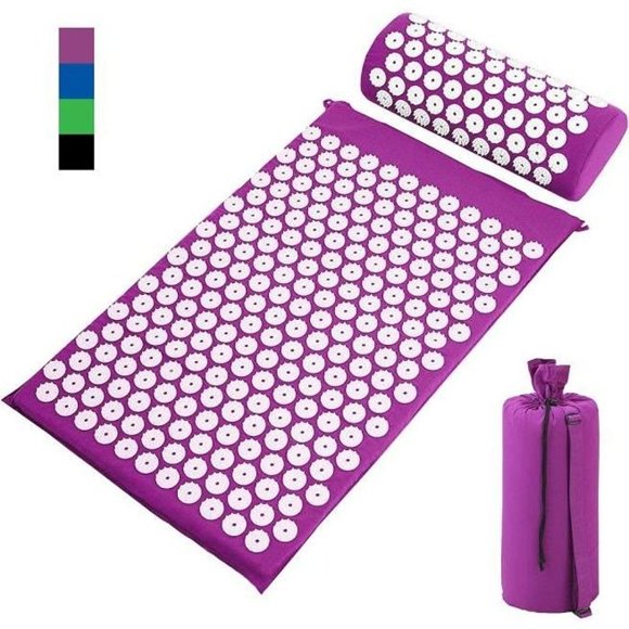 Relaxation Mattress - SOTECH - Acupressure Kit - Purple - ROHS - 230 nails on mat, 66 on pillow