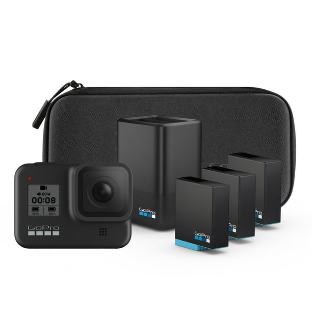GoPro HERO8 Black Action Camera Bundle with Dual Battery Charger & Bonus Battery + 3 Total Batteries