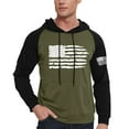 thumbnail image 4 of GIPQJK Men's Graphic Hoodies Merican Flag Design Hooded Sweatshirts Casual Loose Patriotic Pullover Tops Usa Flag Multicolor Panel Hoodies Sweatshirts with Pockets,Green 4XL, 4 of 6