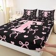 thumbnail image 3 of Feelyou Cartoon Bow-tie Full Size Sheets, Initial Letter T Bed Sheets, Kawaii Princess Sheet Sets, Breathable Bedroom Decor, 4 Piece, 3 of 7