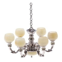 LYINGF 1/12 Miniature Dollhouse Chandelier Lighting - Hanging Ceiling Decor for Model House DIY Crafts, Detailed Victorian-Style Mini Chandeliers with Crystal Bead Decor