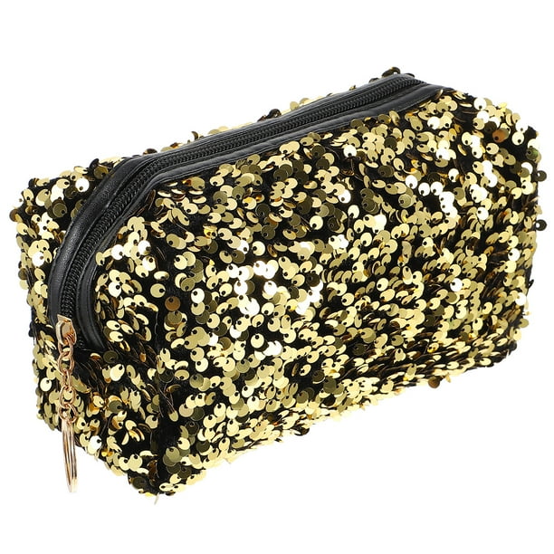 Bolsa de almacenamiento cuadrada con lentejuelas para mujer, neceser portátil para cosméticos, neceser de viaje, 1 ud.