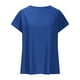 thumbnail image 4 of Tops de Verano de Mujer Suelto Ajuste Primavera Y Verano Suéter Casual Color Sólido Manga Corta Cuello Redondo, Camiseta Suelta de Poliéster, 4 of 9