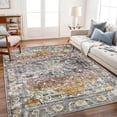 thumbnail image 5 of 3'x5' Vintage Distressed Area Rug Thin Washable Non Slip Floral Carpet Mat for Bedroom Living Room Bathroom, 5 of 6