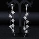 thumbnail image 2 of 1 par de pendientes de botón con diamantes de imitación de cristal sin perforar, con forma de flor para novia, joyería para fiesta de boda, decoración para mujer (plata), 2 of 5