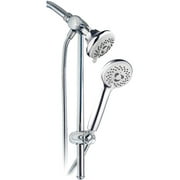 PowerSpa Drill-Free 18" Stainless Steel 3-Way Shower Slide Bar Combo, Chrome