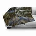 thumbnail image 3 of Landscape Soft Flannel Fleece Blanket, Dream Mirroring Lake at the Mountain Park in West America River Snow Print, Cozy Plush for Indoor and Outdoor Use, 50" x 70", Green Brown Blue, by Ambesonne, 3 of 6
