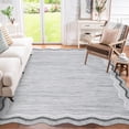 thumbnail image 3 of 6x9 Modern Plain Home Decor Washable Rug Stain Resistant Easy Cleaning Indoor Carpet Non Slip Area Rug Low Pile Floor Cover for Living Room Bedroom Office Playroom,Grey, 3 of 7