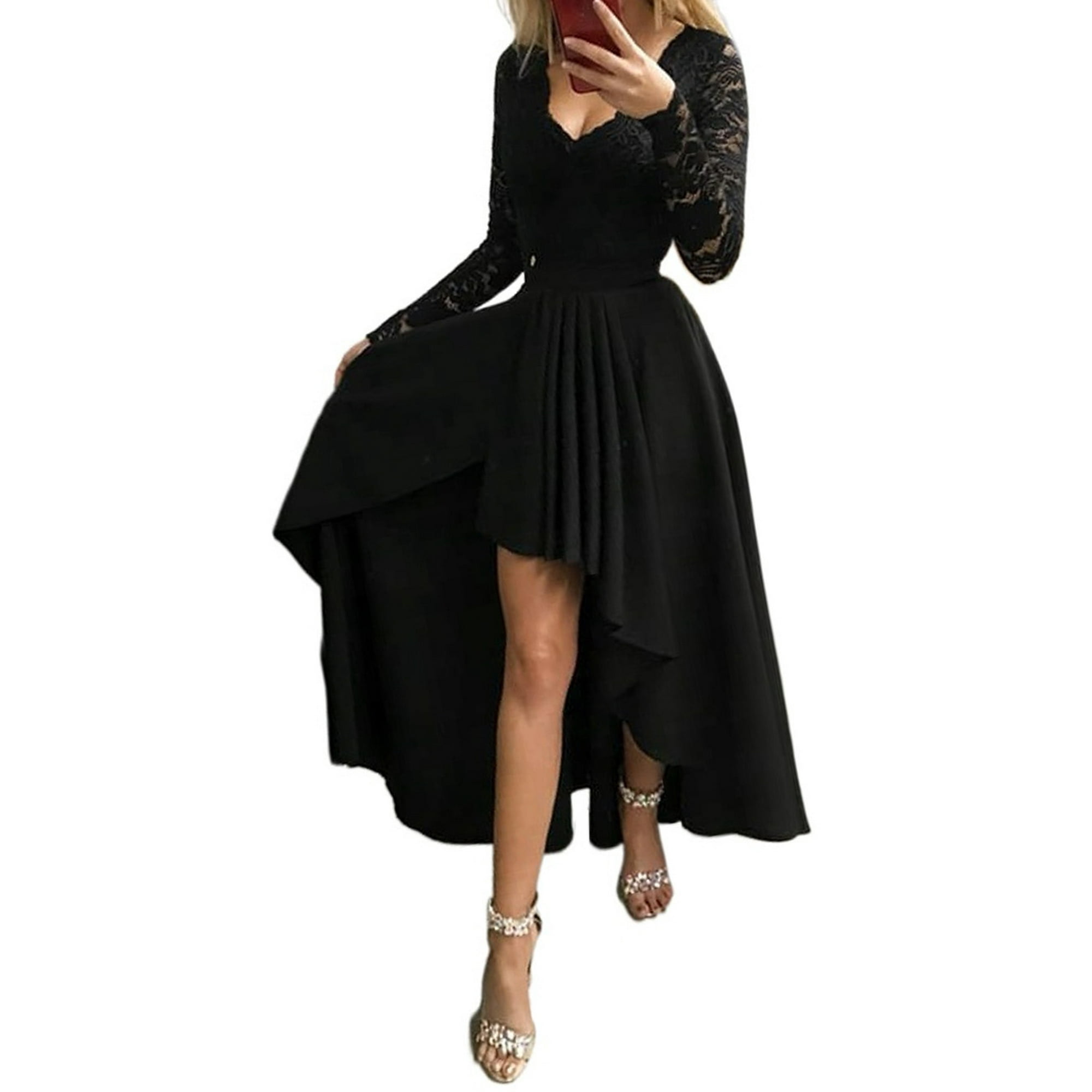 High and low black dress 2025