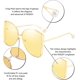 thumbnail image 2 of Gafas de sol cuadradas sin montura de gran tamaño para mujer con incrustaciones de perla en la patilla D, 2 of 4
