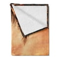 thumbnail image 2 of Tropical Soft Flannel Fleece Throw Blanket, Seascape Scenery with Ocean Beach Palm Tree and Sunset Sky in Soft Tones, Cozy Plush for Indoor and Outdoor Use, 50" x 60", Multicolor, by Ambesonne, 2 of 5