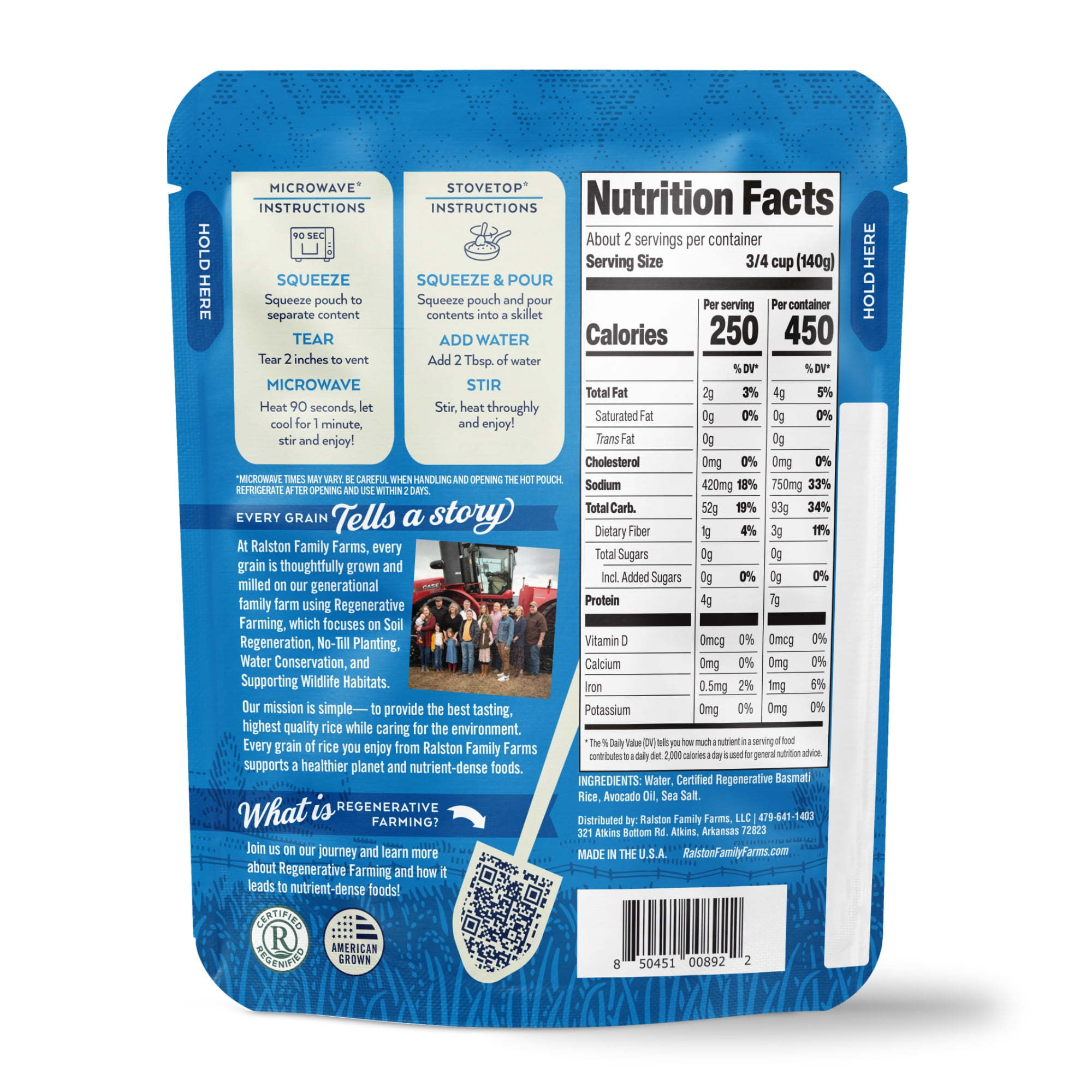 Ralston Family Farms Basmati Rice, 8.5 OZ, Ready in 90 Seconds, 6 Pack